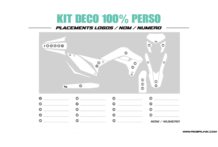 KIT DECO ENDURO SHERCO 100% PERSONNALISE