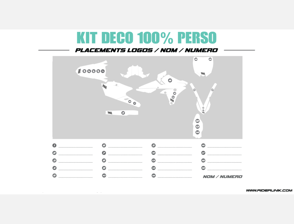 KIT DECO MOTOCROSS YZ/YZF 100% PERSO 1