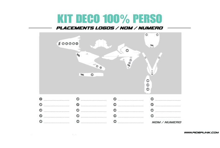 KIT DECO MOTOCROSS YZ/YZF 100% PERSO