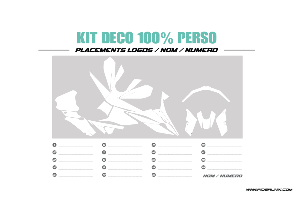 KIT DECO KTM DUKE / SUPERDUKE 100% PERSO 1