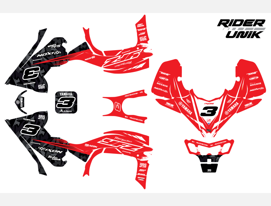 Kit déco quad Yfz-R CLUR RED 2