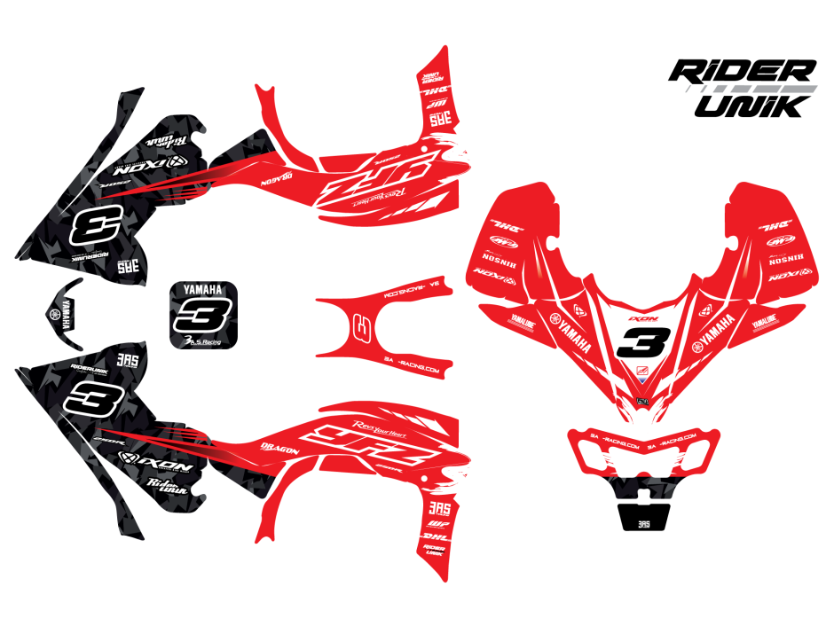 Kit déco quad Yfz-R CLUR RED 2