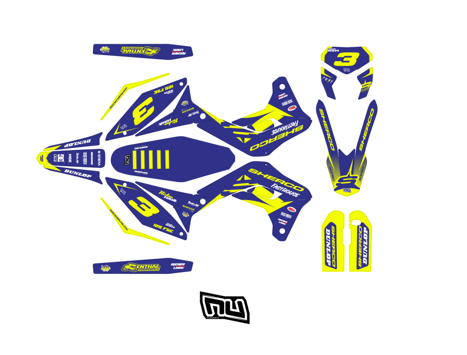 KIT DECO SHERCO PIPA BLUE SE / SE-F 2
