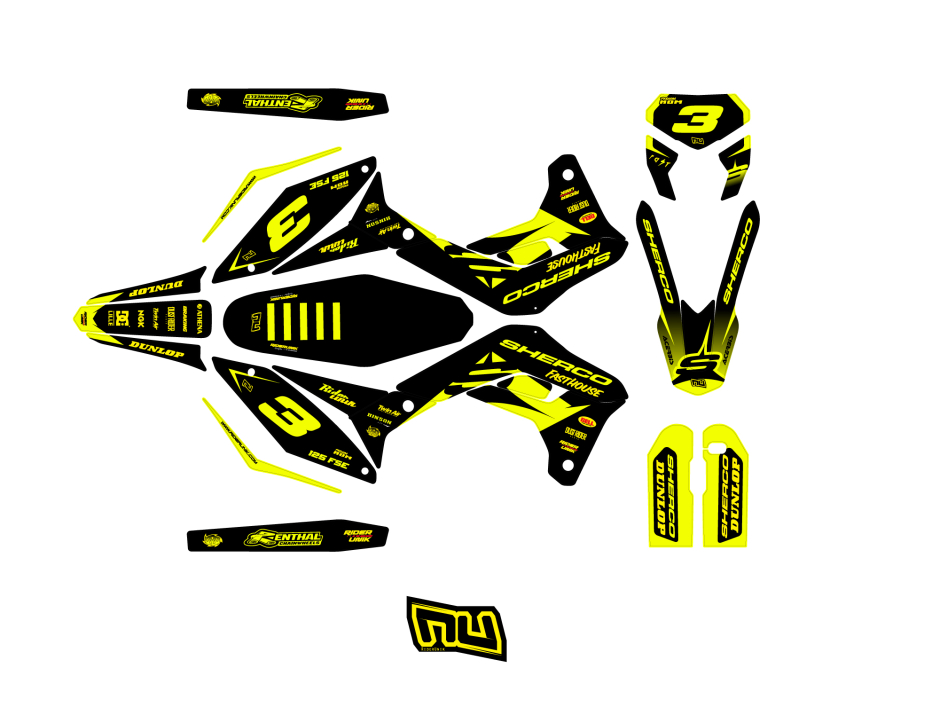 KIT DECO SHERCO PIPA FLUO SE / SE-F 2