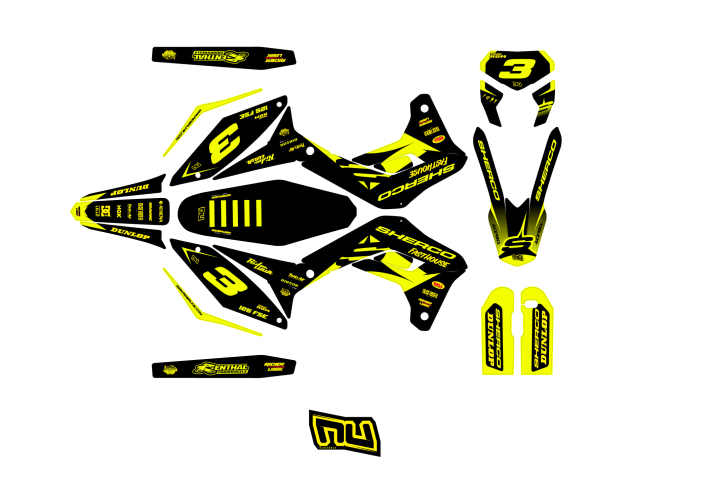 KIT DECO SHERCO PIPA FLUO