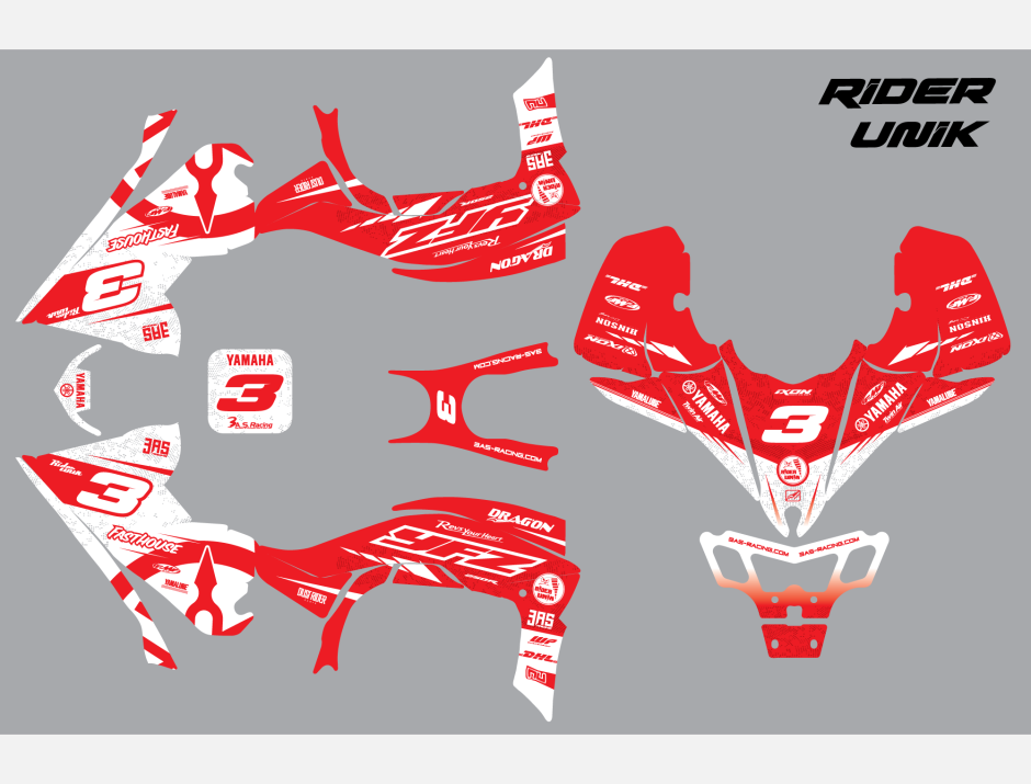 Kit déco quad Yfz-R PHELIX RED 2