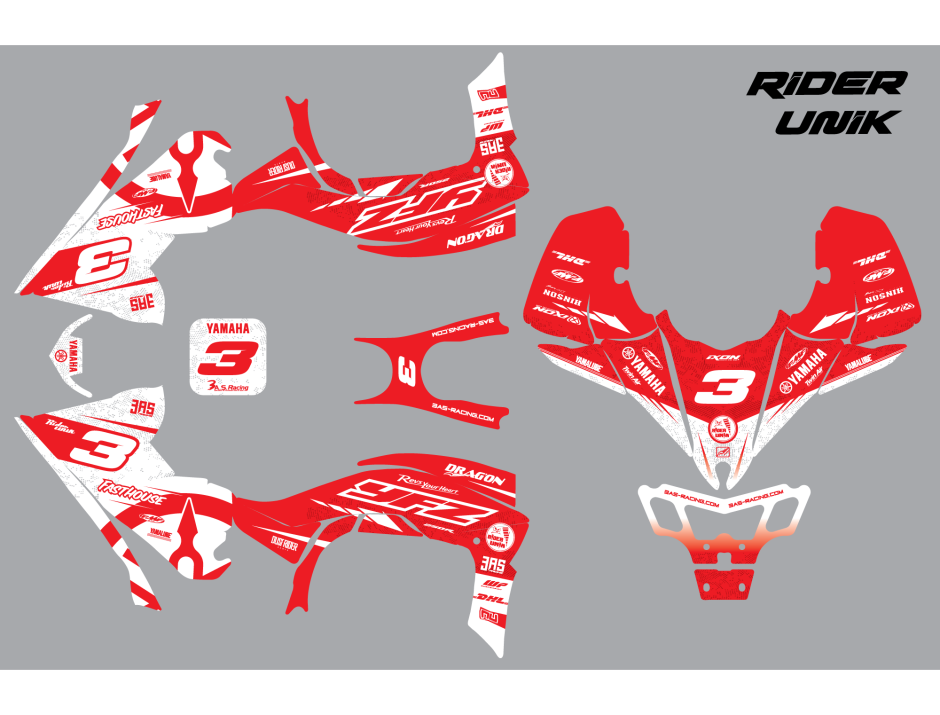 Kit déco quad Yfz-R PHELIX RED 2