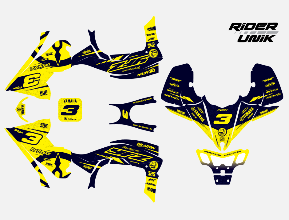 Kit déco quad Yfz-R PHELIX YELLOW 2