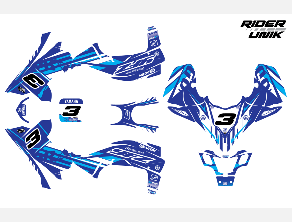 Kit déco quad Yfz-R DJIZI BLUE 2