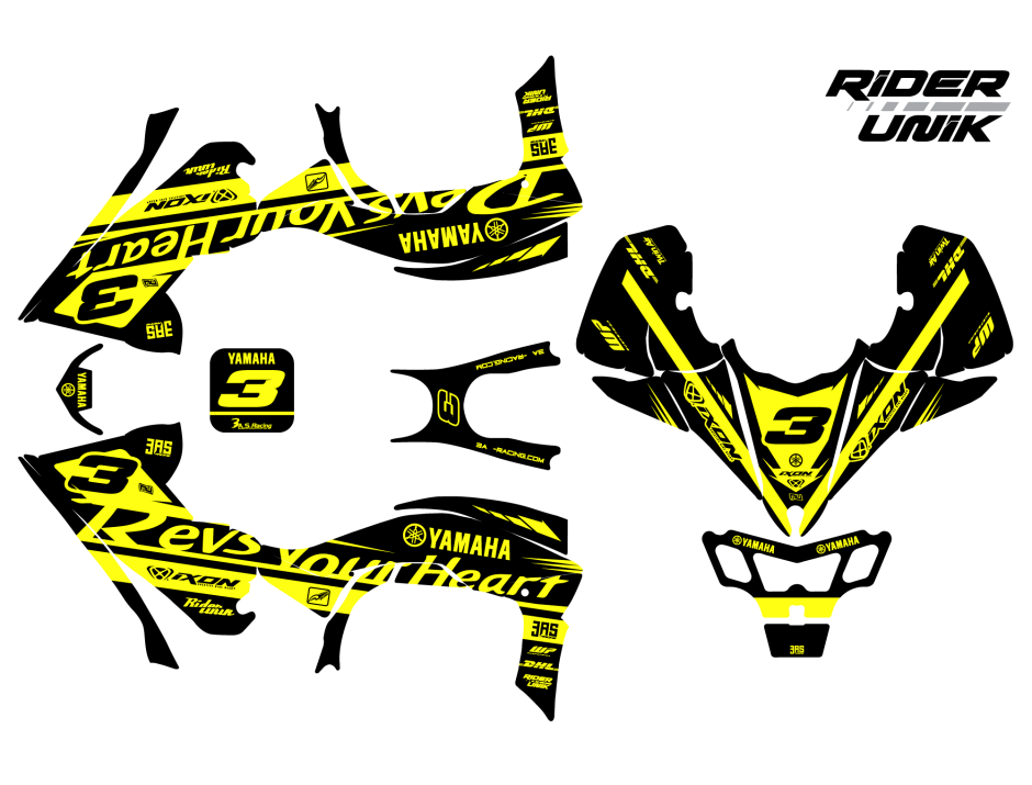 Kit déco quad Yfz-R ABLAY FLUO 2