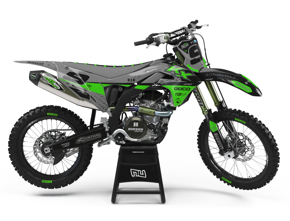 KIT DECO MOTOCROSS KAWASAKI LIZ GREY 1