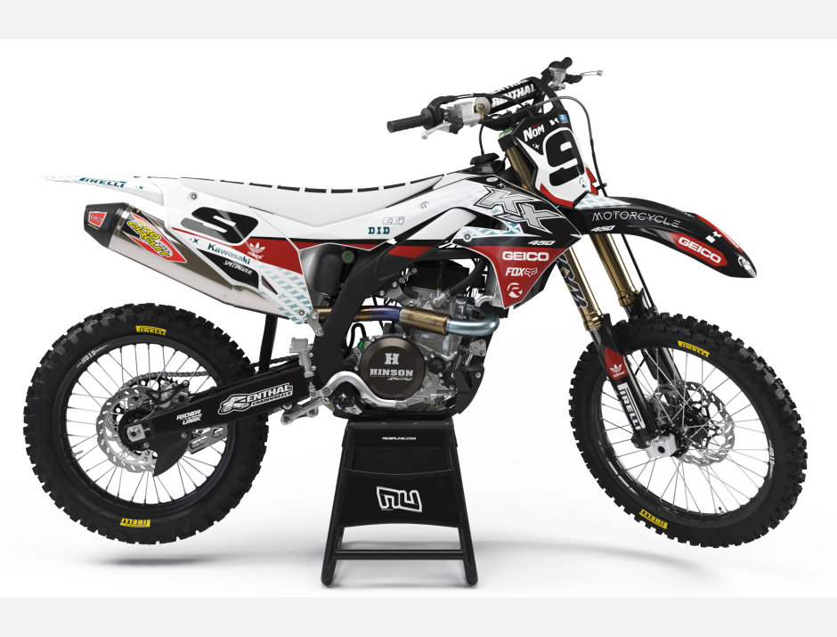 KIT DECO MOTOCROSS KAWASAKI LIZ WHITE 1