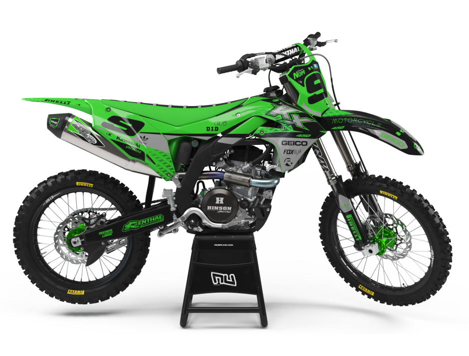 KIT DECO MOTOCROSS KAWASAKI LIZ GREEN 1