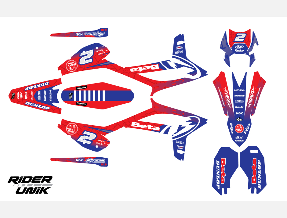 KIT DECO MOTOCROSS BETA TRIXMA BLUE 2