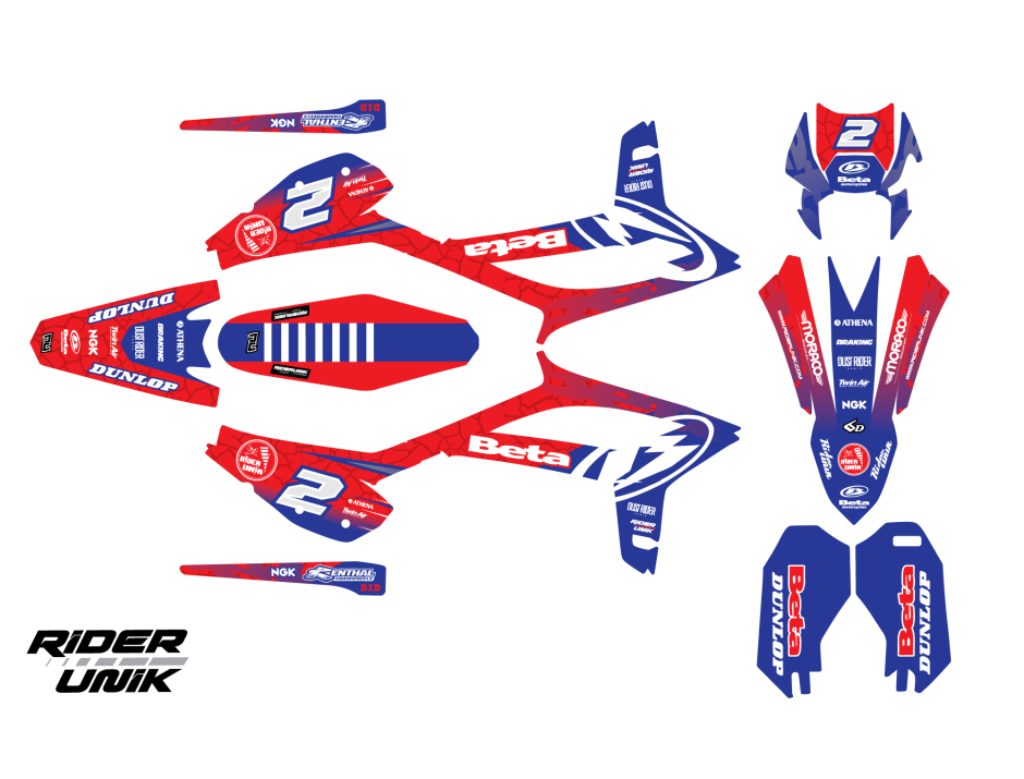 KIT DECO MOTOCROSS BETA TRIXMA BLUE 2