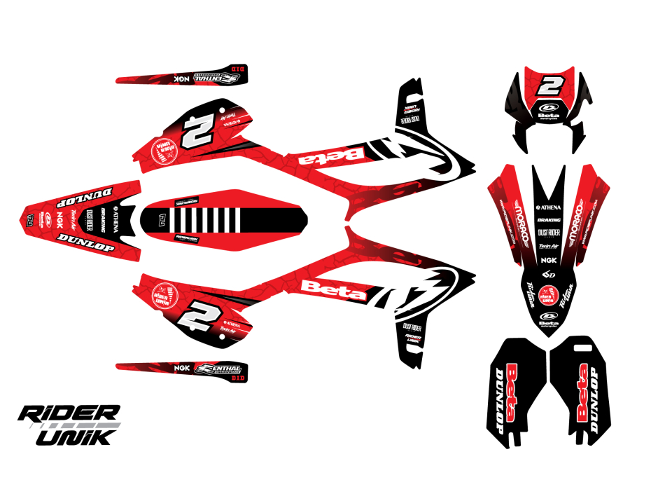 KIT DECO MOTOCROSS BETA TRIXMA BLACK 2