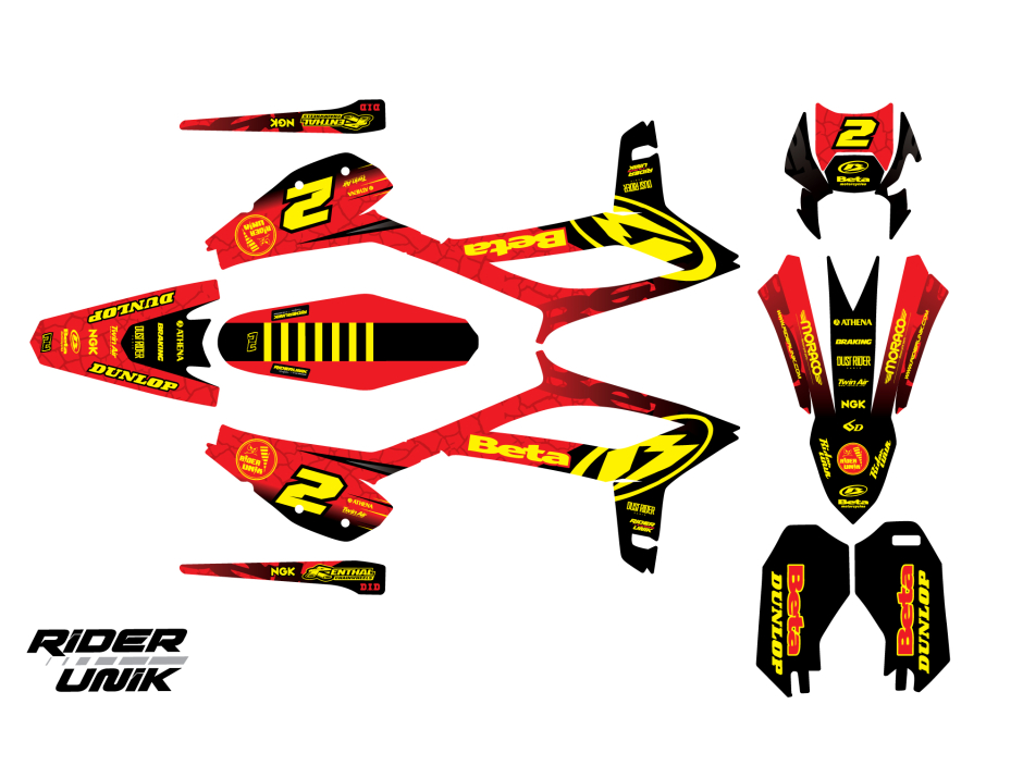 KIT DECO MOTOCROSS BETA TRIXMA FLUO 2