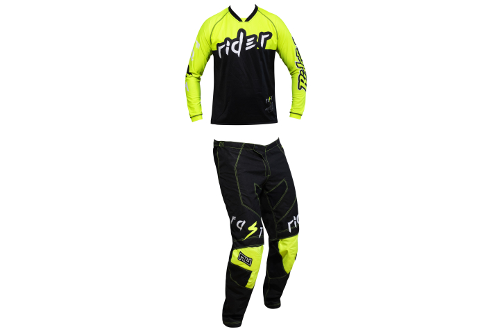 Tenue motocross RiderUnik Fluo + Flocage Nom + Numéro offert