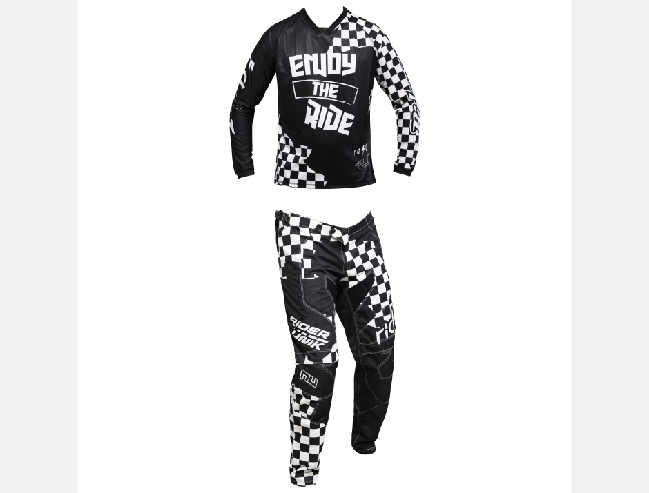Tenue motocross RiderUnik Check + Flocage Nom + Numéro offert 1
