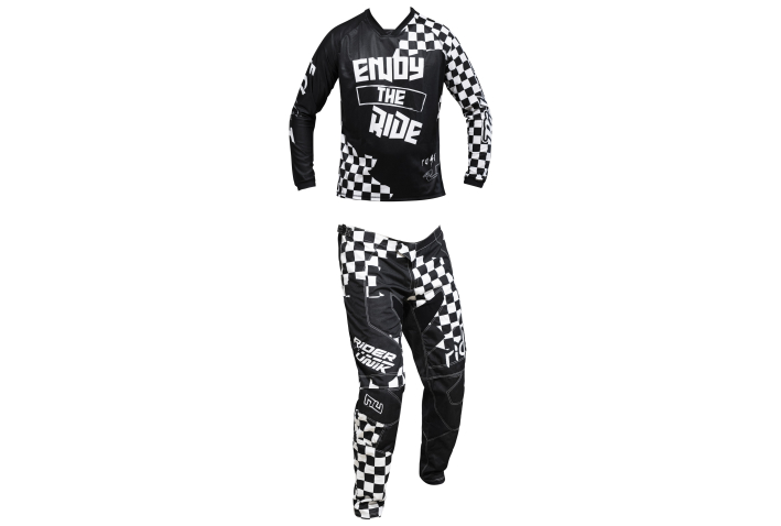 Tenue motocross RiderUnik Check + Flocage Nom + Numéro offert