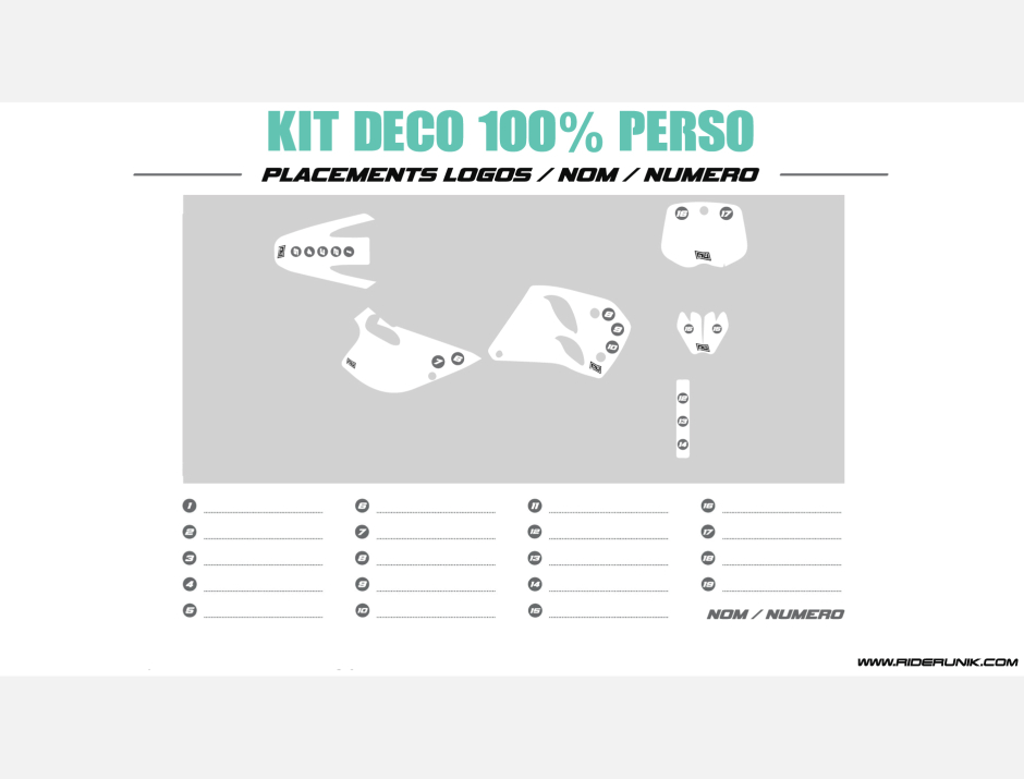 KIT DECO MOTOCROSS KTM VINTAGE 100% PERSO 1