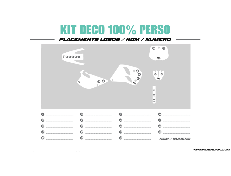 KIT DECO MOTOCROSS KTM VINTAGE 100% PERSO 1