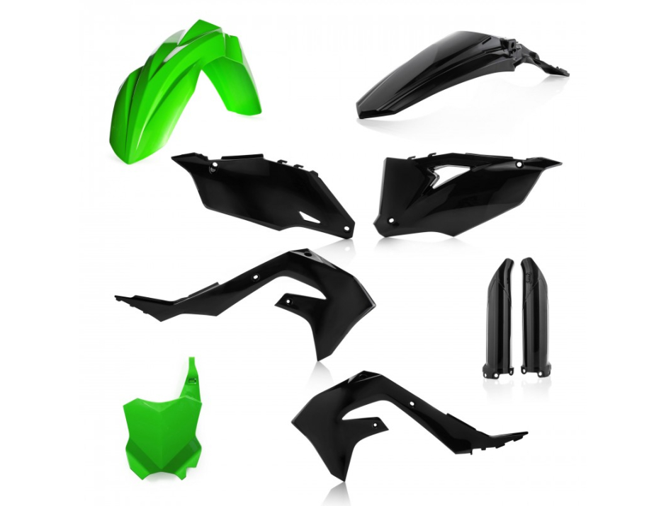 Kit plastique Acerbis Kawasaki Noir/Vert 1