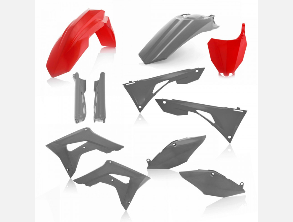 Kit plastique Acerbis Honda gris / rouge 1