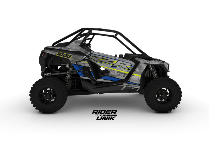 KIT DECO SSV POLARIS RZR CAMO CITRON BLEU