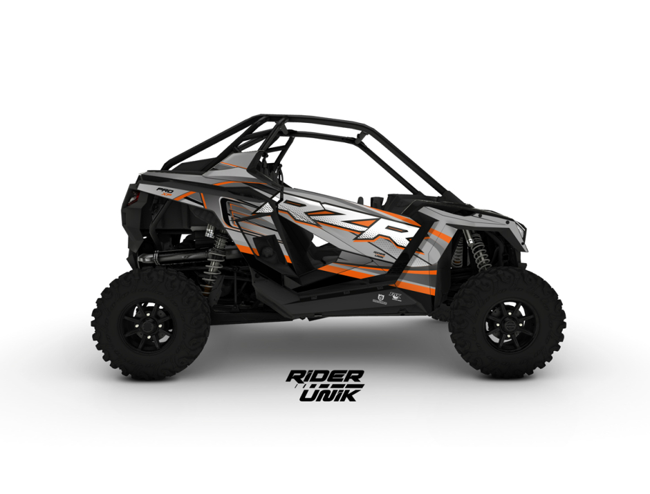KIT DECO SSV POLARIS RZR RUX ORANGE GRIS 1