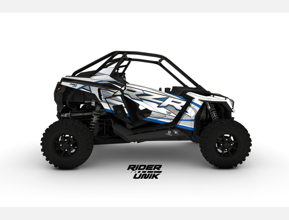KIT DECO SSV POLARIS RZR RUX BLANC BLEU 1