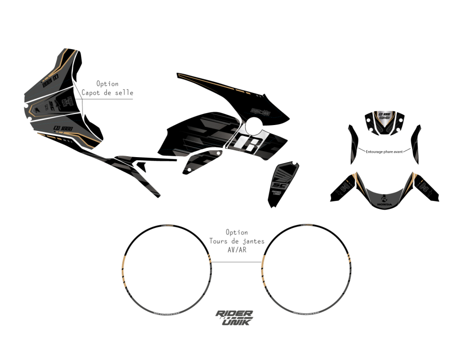 KIT DECO HONDA CB 1000 R RAD BLACK 2