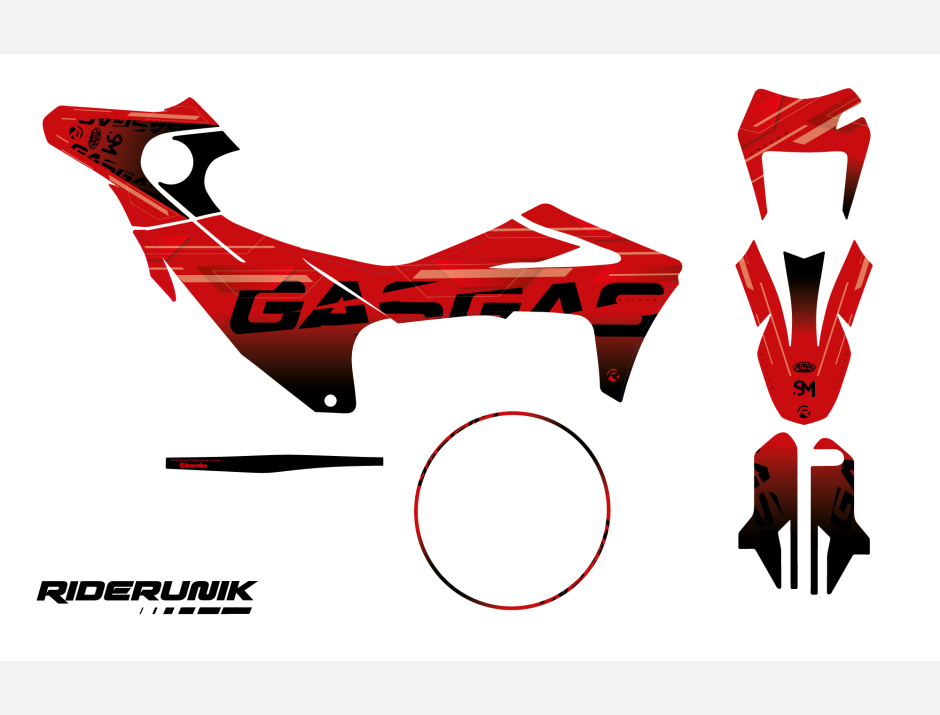 KIT DECO GASGAS 700 SM / ES SHADOW BLACK 2