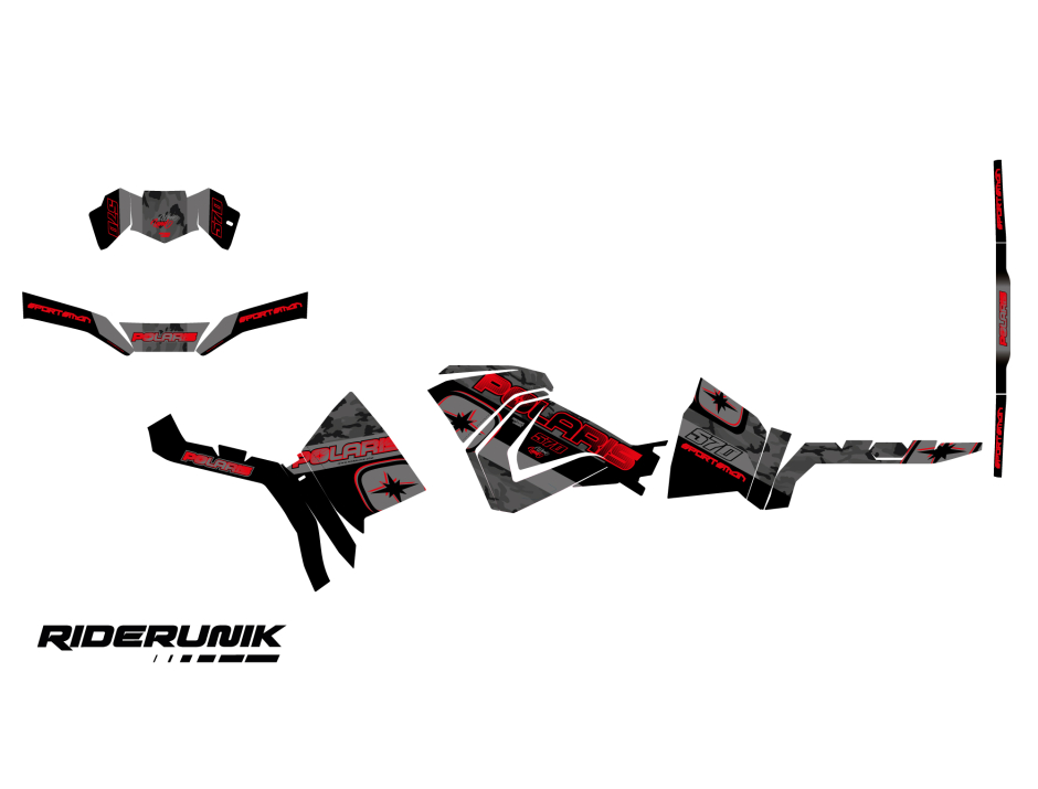 KIT DECO QUAD POLARIS LAND GREY 2
