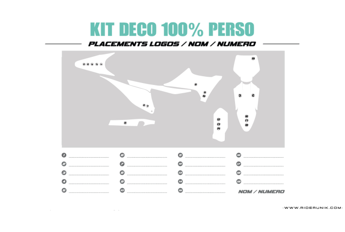 KIT DECO MOTOCROSS 100% PERSO