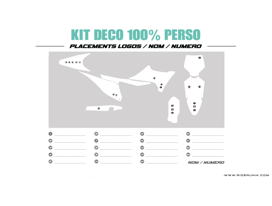 KIT DECO MOTOCROSS 100% PERSO 1