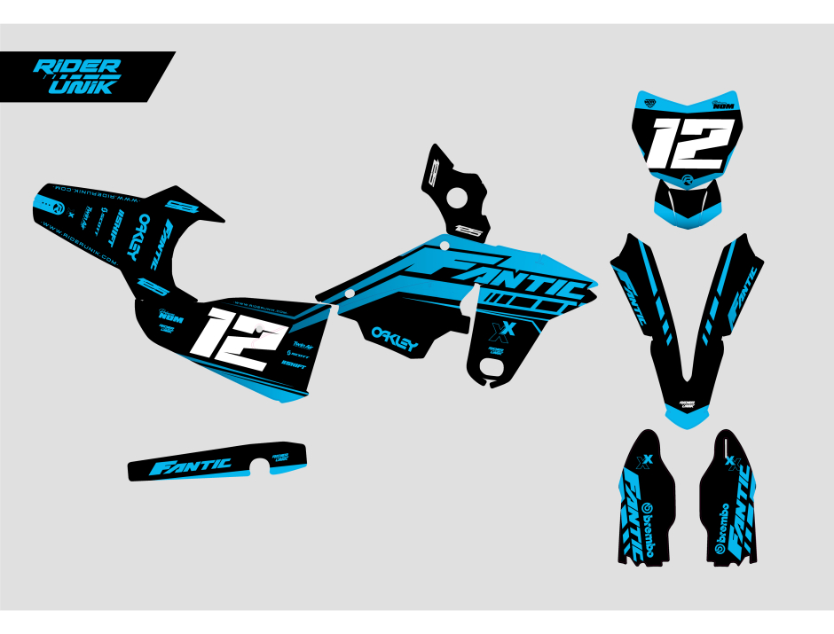KIT DECO MOTOCROSS FANTIC XE/XX VOLT BLUE 2