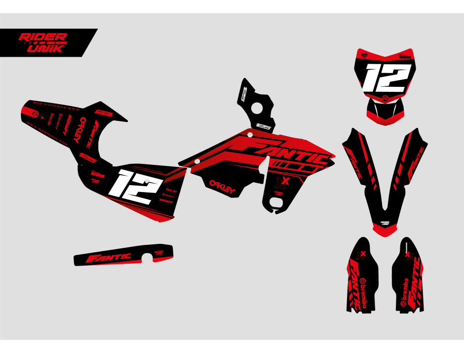KIT DECO MOTOCROSS FANTIC XE/XX VOLT RED 2