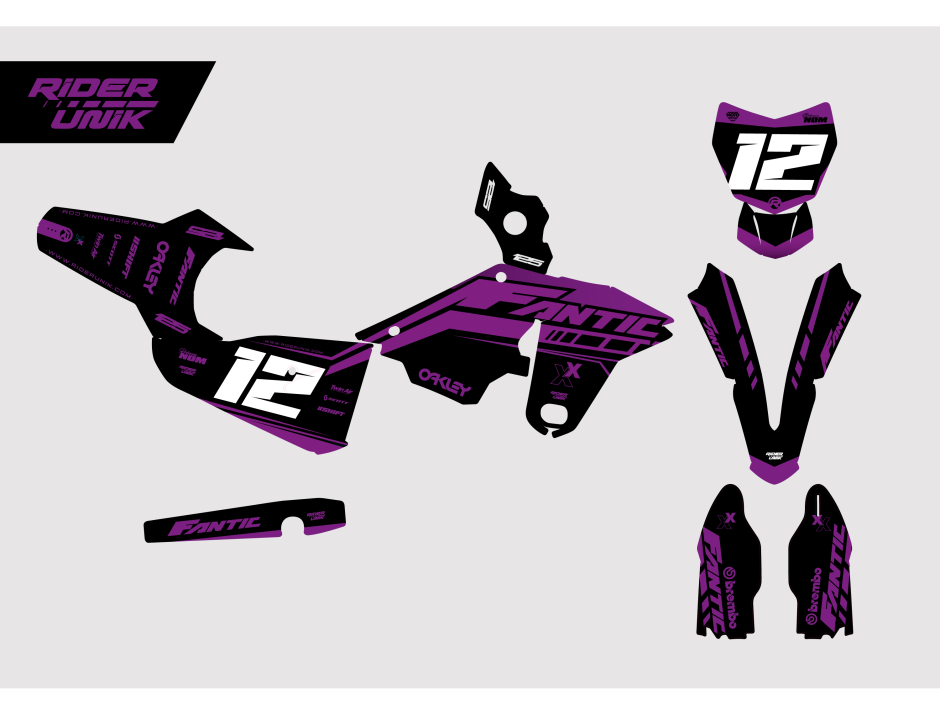 KIT DECO MOTOCROSS FANTIC XE/XX VOLT PURPLE 2