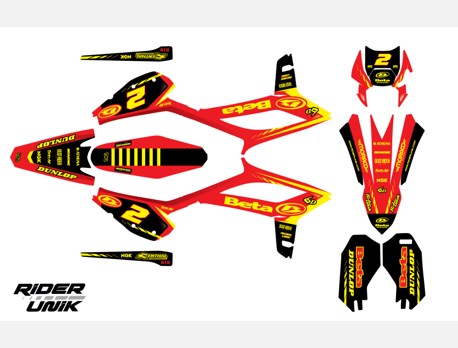 KIT DECO MOTOCROSS BETA GOUTI FLUO 2