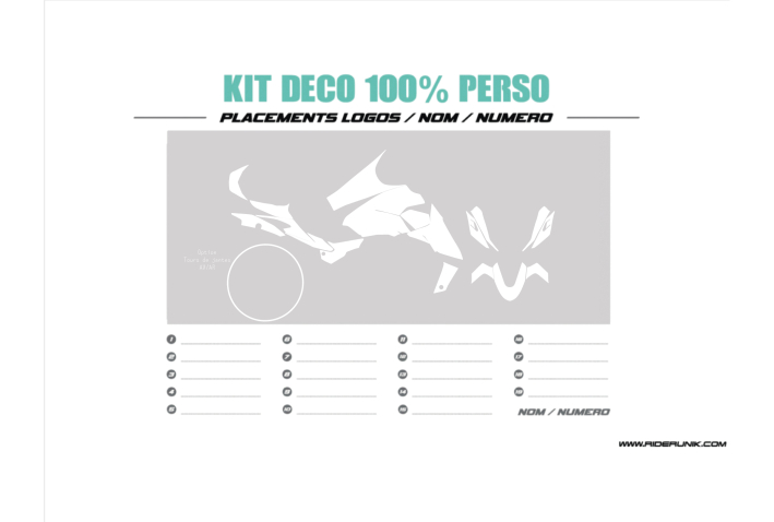 KIT DECO HONDA CB 750 HORNET 100% PERSO