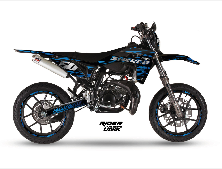 Kit déco complet RiderUnik SHERCO 50 SM ATK BLUE 1