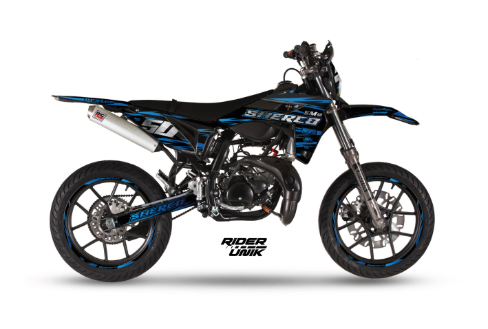 Kit déco complet RiderUnik SHERCO 50 SM ATK BLUE