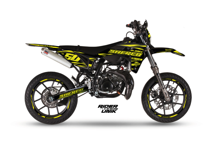 Kit déco complet RiderUnik SHERCO 50 SM ATK YELLOW FLUO