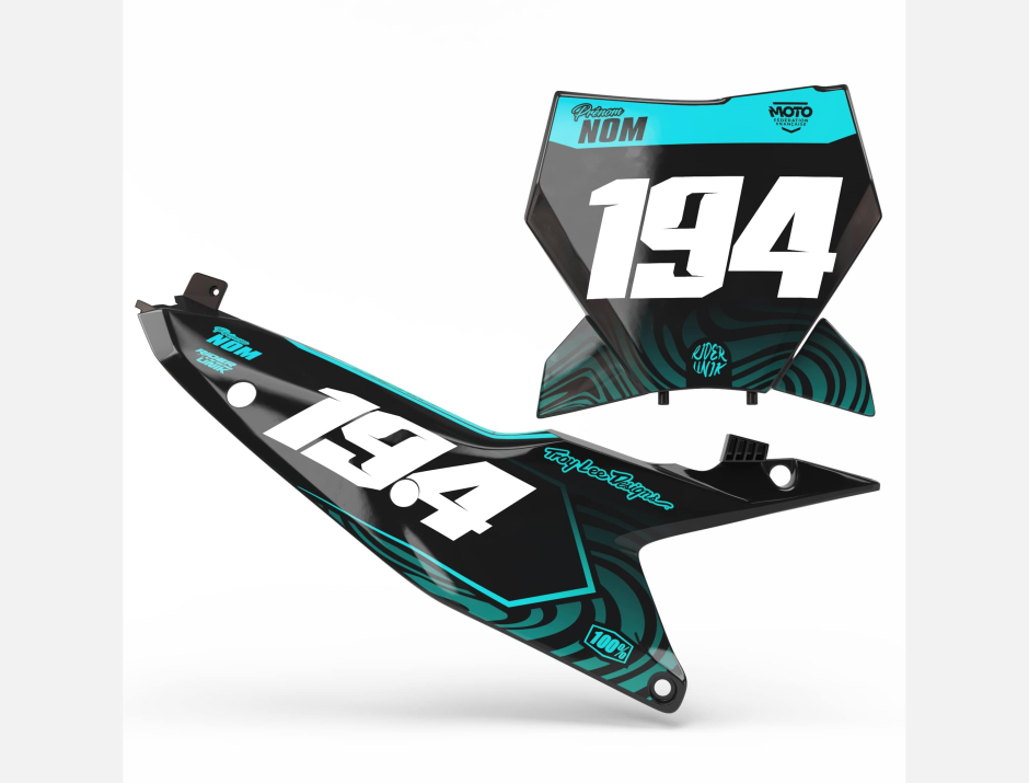 KIT DECO FONDS DE PLAQUES KTM RAVE BLUE 1