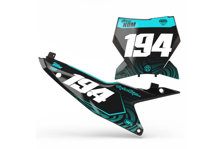 KIT DECO FONDS DE PLAQUES KTM RAVE BLUE