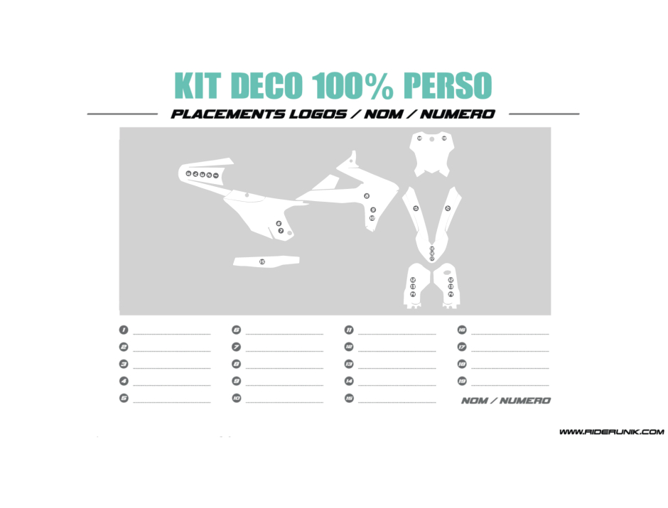 KIT DECO MOTOCROSS TRIUMPH 100% PERSO 1