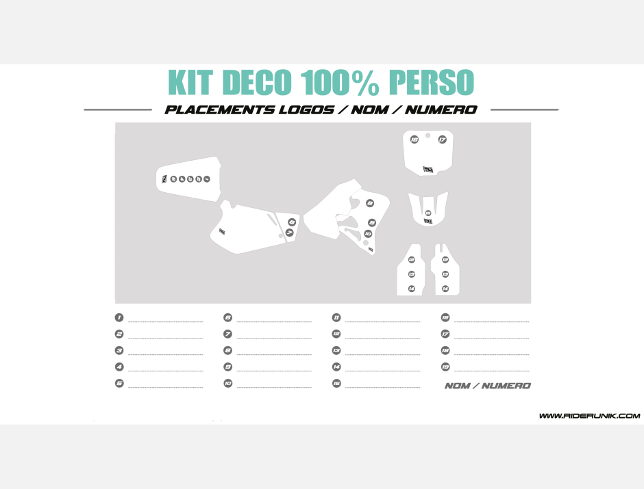 KIT DECO MOTOCROSS CR 125/250/500 VINTAGE 100% PERSO 1
