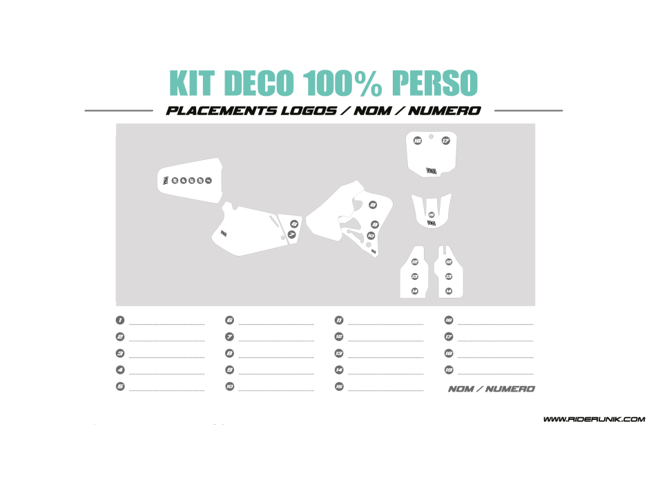 KIT DECO MOTOCROSS CR 125/250/500 VINTAGE 100% PERSO 1