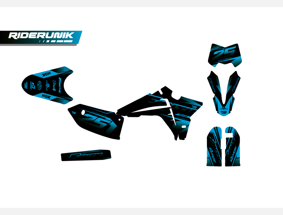 Kit déco complet RiderUnik FANTIC 50 EVO BLUE 2